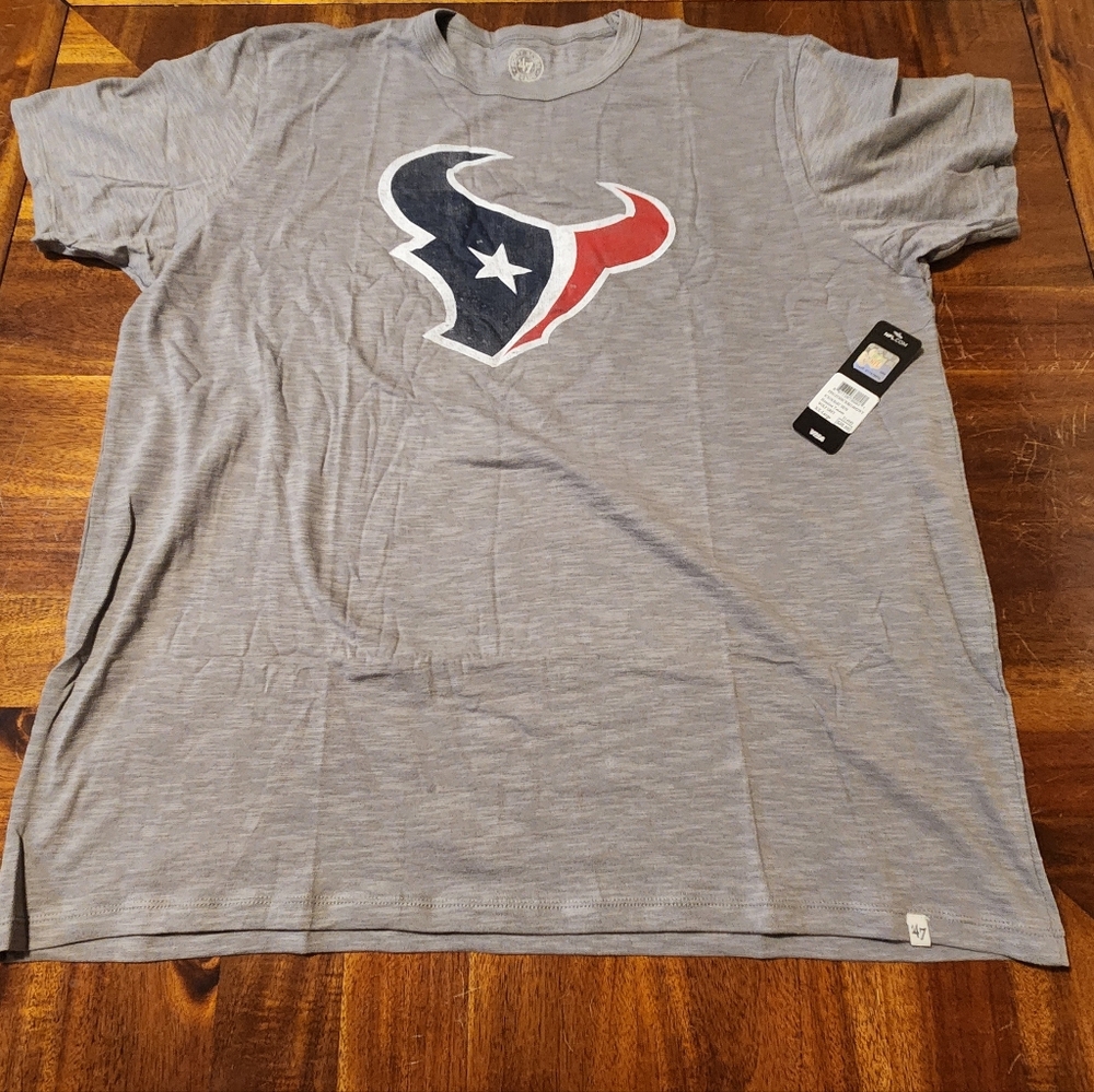 47 Brand NFL Houston Texans Gray T-Shirt Men's Size XXL